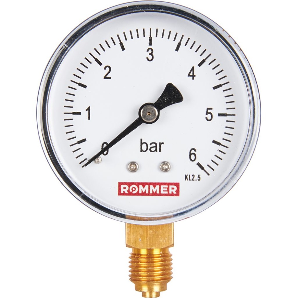 ROMMER Манометр радиальный Dn 63 мм 1/4, 0-6 бар, кл.2.5